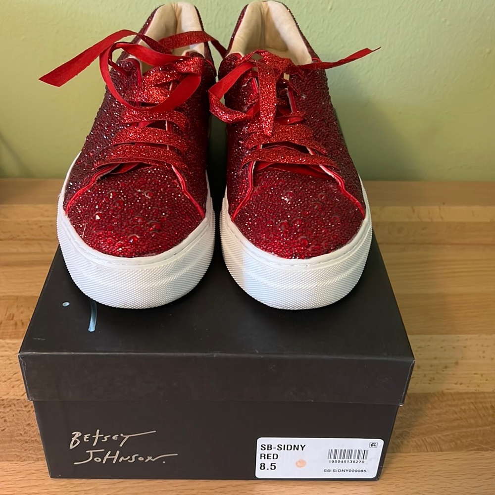 Betsey Johnson Sidny red sneaker.